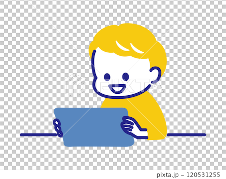 タブレットを使っている子ども 120531255