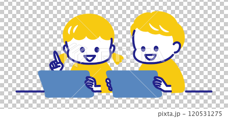 Child using a tablet 120531275