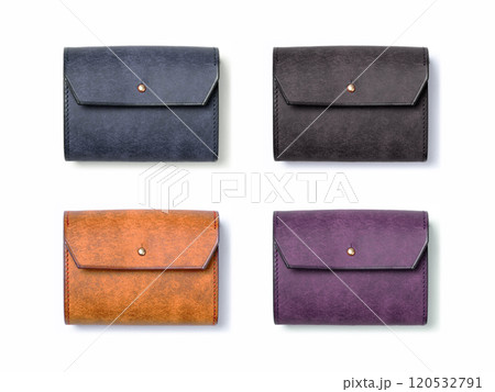 シンプルな革財布（色:ネイビー、ブラック、コニャック、パープル） 120532791