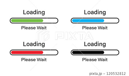 Rounded rectangular bar loading please wait symbol icon set in four different colors- Green, Blue, Red and Black. Loading 70 percent please wait progress bar infographics isolated on white background. Rounded rectangular bar loading please wait symbol icon set in four different colors- Green, Blue, Red and Black. Loading 70 percent please wait progress bar infographics isolated on white background. 120532812