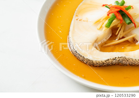 Steamed Cod Fish with Soy Sauce Steamed Cod Fish with Soy Sauce 120533290