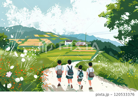 学校からの帰り道の風景-2 120533376