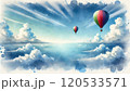 気球と大空の水彩画風イラスト 120533571