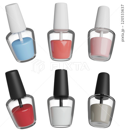 6 color nail polish 3D graphic 120533637