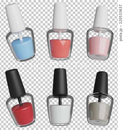 6 color nail polish 3D graphic 120533637