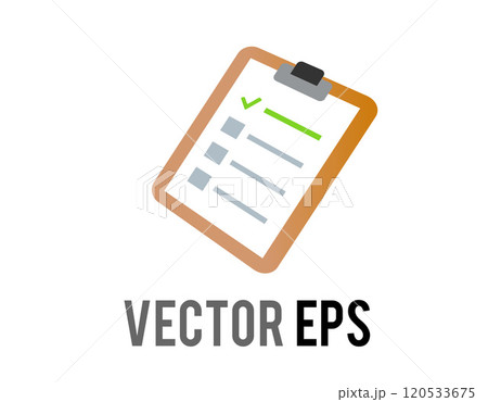 Isolated vector paper notepad, checklist file flat icon 120533675