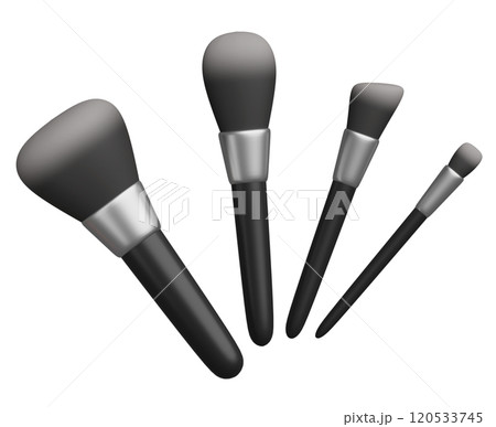 black color make up brush set 3D graphic 120533745