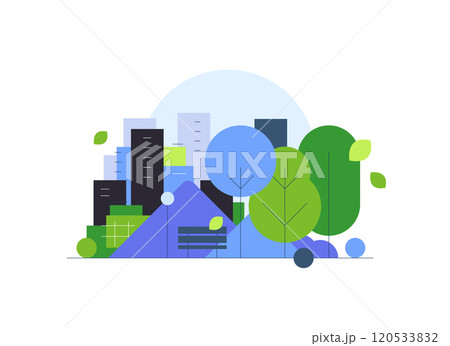 City park view. Geometric urban landscape City park view. Geometric urban landscape 120533832
