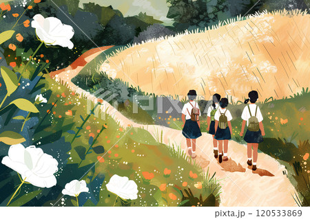 学校からの帰り道の風景-3 120533869