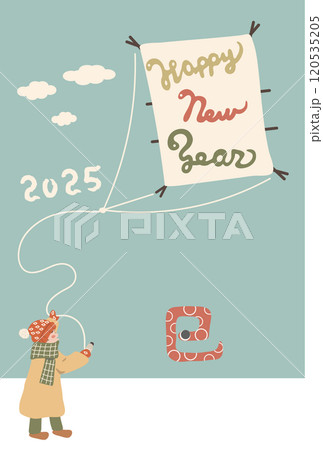 2025年の年賀状テンプレート 120535205