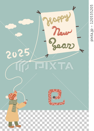 2025年の年賀状テンプレート 120535205