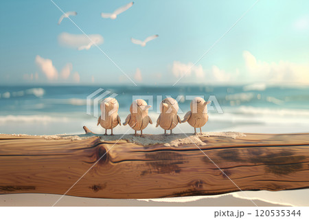 浜辺の可愛いミユビシギ 120535344