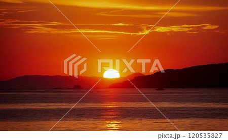 初日の出,日の出,朝日,Generative AI,AI画像 120535827