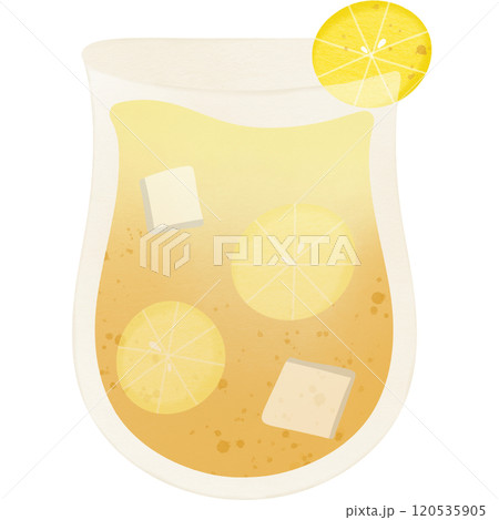 Honey lemon soda summer drink menu hand drawn transparency illustration 120535905