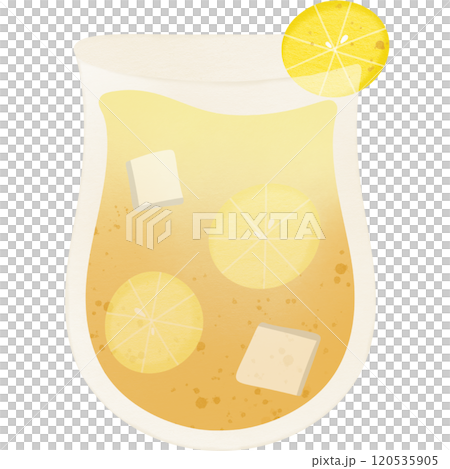 Honey lemon soda summer drink menu hand drawn transparency illustration 120535905