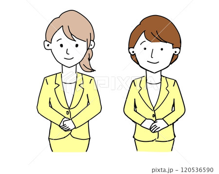 2人のスーツ姿の若い女性 120536590