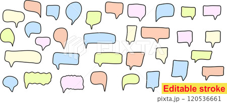 Speech bubbles of different colors drawn by hands Speech bubbles of different colors drawn by hands 120536661