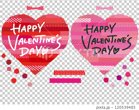 バレンタインハート_赤ピンク2 120539485