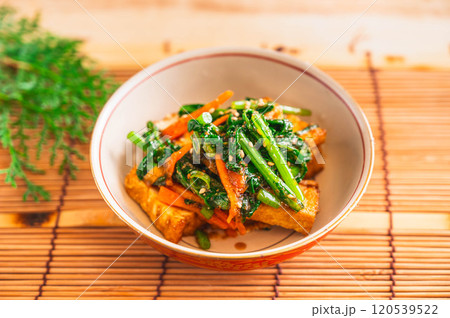 絹厚揚げと春菊の胡麻和え 120539522