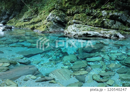 安居渓谷「水晶淵」（仁淀ブルー）／【高知県仁淀川町】 120540247