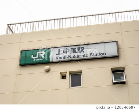 東京23区のJR駅で乗降客数ワースト2位の「上中里駅」駅名表示部（東京都北区） 120540697