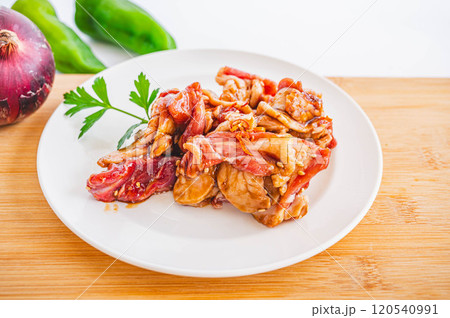 皿に盛った味付けラム肉 皿に盛った味付けラム肉 120540991
