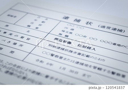 強盗致傷罪の逮捕状（闇バイト） 120541837
