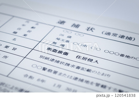 強盗致傷罪の逮捕状（闇バイト） 120541838