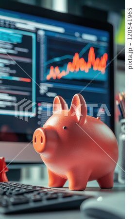 Rocket-Shaped Piggy Bank Symbolizing Ambitious Savings for Future Space Exploration Dreams 120541965
