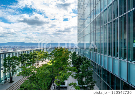 超高層ビル あべのハルカス16階にある空中庭園の景色 120542720