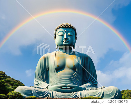 夏の青空と大仏 120543076