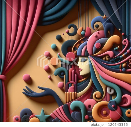 赤いカーテンのキラキラした背景 赤いカーテンのキラキラした背景 120543556