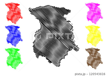 Marijampole County (Republic of Lithuania, Counties of Lithuania) map vector illustration, scribble sketch Marijampole map 120543816
