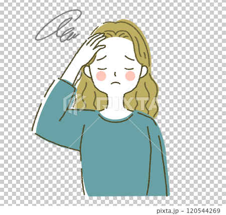 めまいに悩む女性 不調のイラスト素材 めまいに悩む女性 不調のイラスト素材 120544269