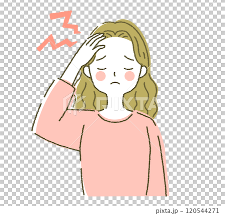 高血圧でつらい女性 不調のイラスト素材 高血圧でつらい女性 不調のイラスト素材 120544271