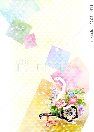 巳年年賀状 白蛇と花車 巳年年賀状 白蛇と花車 120544411