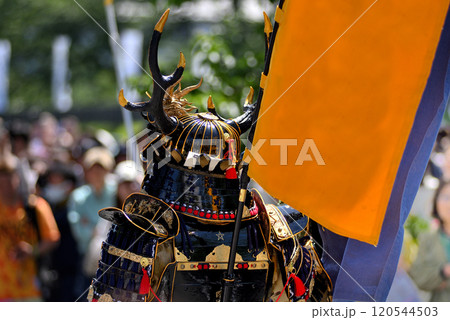 関東・小田原北条五代祭り(北條五代祭り)・戦国時代の武者行列、迫力の戦国武将・神奈川県小田原市(4) 120544503