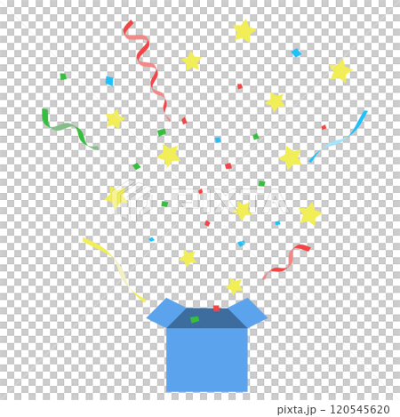 Confetti popping out of the box Confetti popping out of the box 120545620
