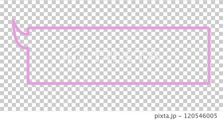 Simple horizontal speech bubble 2 (pink, line drawing only) 120546005