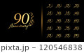 Premium anniversary logotype set. Golden anniversary celebration emblem design. 120546838