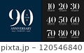 Trendy anniversary logotype set. Modern geometric anniversary celebration icons design. 120546840