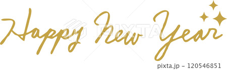Happy New Year 手書き文字 筆記体 英語 年賀状 Happy New Year 手書き文字 筆記体 英語 年賀状 120546851
