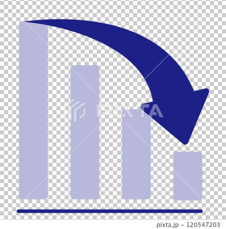 Descending blue arrow graph icon illustration Decreasing bar graph arrow Descending blue arrow graph icon illustration Decreasing bar graph arrow 120547203