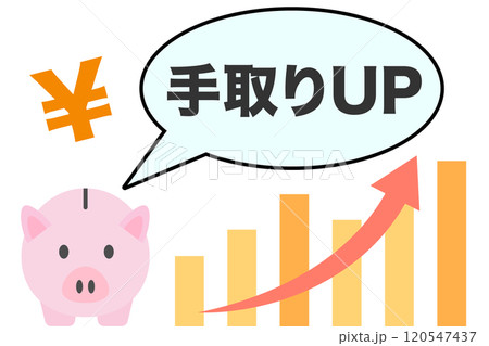 手取りUPのイメージ 豚の貯金箱 手取りUPのイメージ 豚の貯金箱 120547437