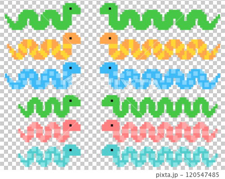像素藝術風格蛇插圖集 像素藝術風格蛇插圖集 120547485