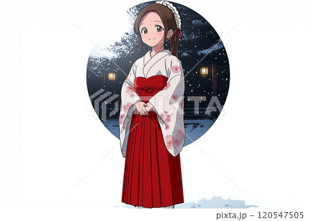 シンプルな巫女の美しさを描いたイラスト シンプルな巫女の美しさを描いたイラスト 120547505