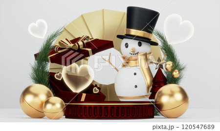 Theme Christmas product display stand minimal .3D rendering 120547689