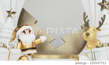 Theme Christmas product display stand minimal .3D rendering 120547713