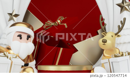 Theme Christmas product display stand minimal .3D rendering 120547714