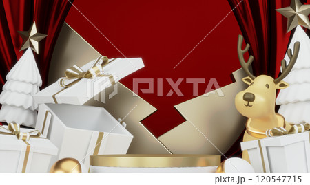 Theme Christmas product display stand minimal .3D rendering 120547715